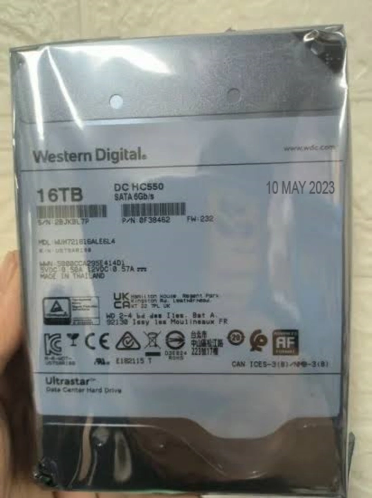 IMPORTED WD 16TB HDD WITH 3 YEAR WARRANTY  uploaded by Everstore on 6/3/2023
