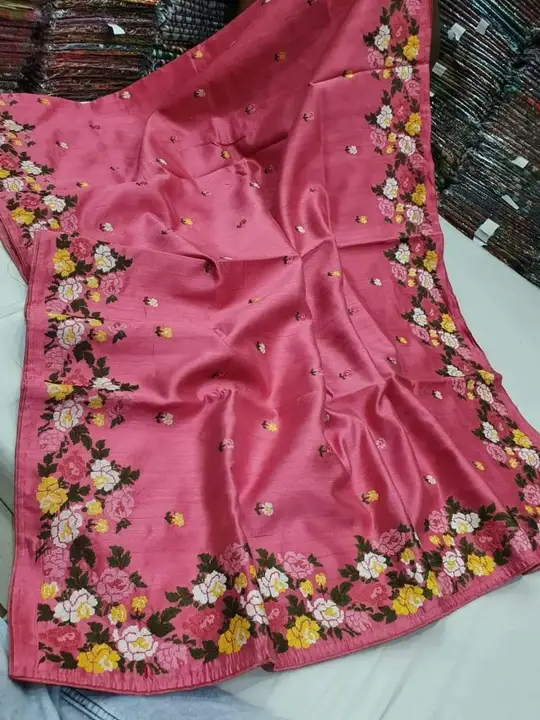 Tusar embroidery work saree uploaded by WeaveMe India on 6/3/2023