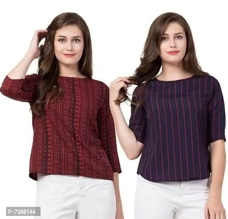 Trendy Cotton Blend Printed Top For Women Pack 36 uploaded by business on 6/4/2023