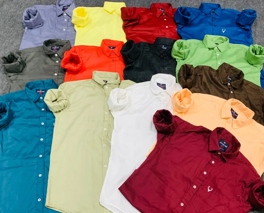 Attractive Colour Chart Twill Plain Shirts / Cod Available / / Starting Range uploaded by Hindustan Trading Company on 6/4/2023
