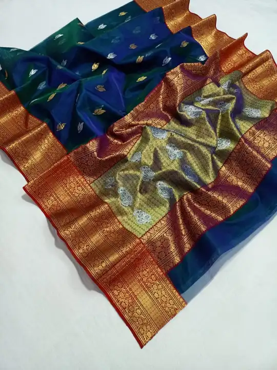 Chanderi pure silk organza handloom saree   uploaded by Shifan handloom Chanderi wala on 6/4/2023