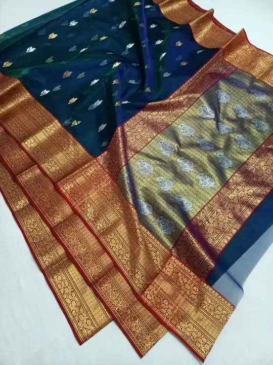 Chanderi pure silk organza handloom saree   uploaded by Shifan handloom Chanderi wala on 6/4/2023
