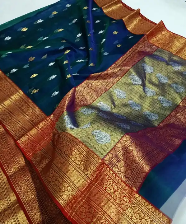 Chanderi pure silk organza handloom saree   uploaded by business on 6/4/2023
