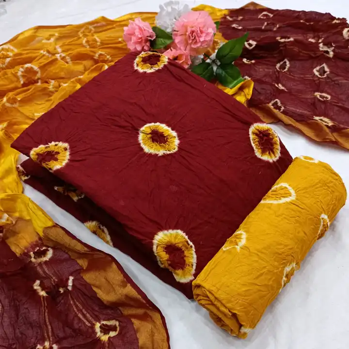 Bandhani dress material uploaded by SILK HUB INDIA on 6/4/2023