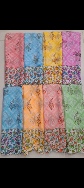 Soft chiffon sarees with fancy print  uploaded by N k sarees on 6/4/2023