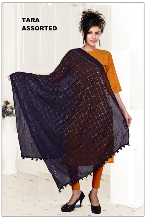 Chanderi Dupatta with sequence work (BT6090_TARA) uploaded by Latitude Retail Private Limited on 6/4/2023