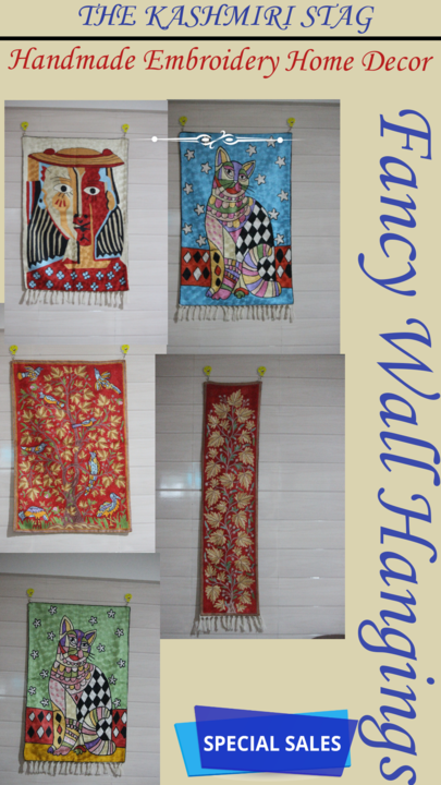 Kashmiri Handmade chain stitch wall hangings. uploaded by The Kashmiri Stag on 3/12/2021