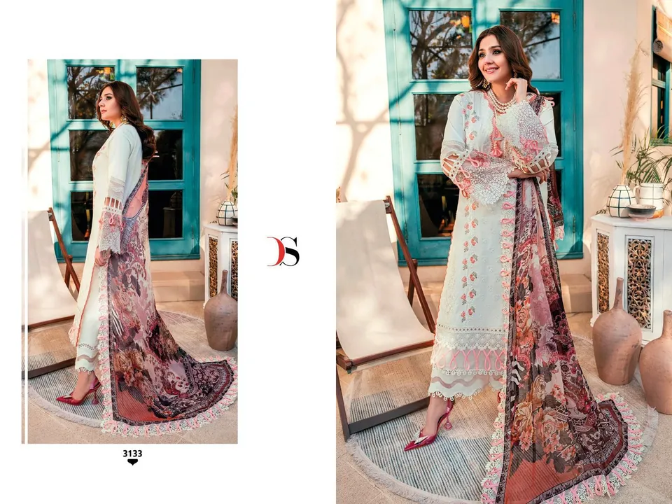*Firdous ombré embroidered -2 NX by DEEPSY SUITS*

Top -Pure cotton with heavy self  embroidery & va uploaded by Fashion Textile  on 6/4/2023