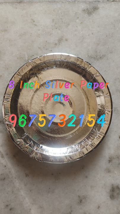 8 Inch Silver Paper Plate  uploaded by Brij Enterprises on 6/4/2023