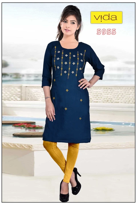Vida Rayon Embroidered Kurta (5955) uploaded by Latitude Retail Private Limited on 6/4/2023