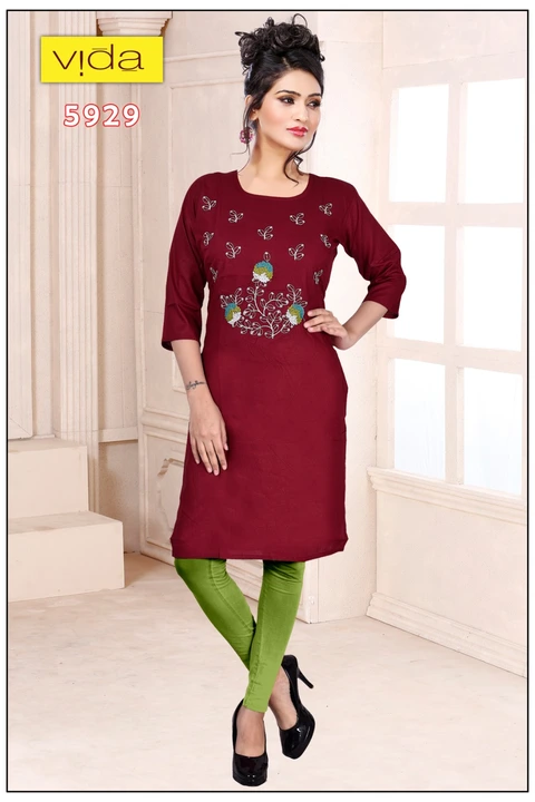 Vida Rayon Embroidered Kurta (5929) uploaded by Latitude Retail Private Limited on 6/4/2023