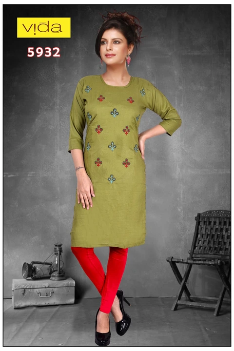 Vida Rayon Embroidered Kurta (5932) uploaded by Latitude Retail Private Limited on 6/4/2023