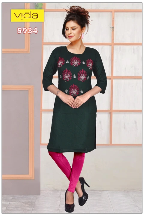 Vida Rayon Embroidered Kurta (5934) uploaded by Latitude Retail Private Limited on 6/4/2023