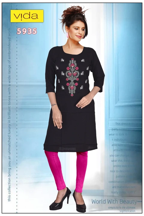 Vida Rayon Embroidered Kurta (5935) uploaded by Latitude Retail Private Limited on 6/4/2023