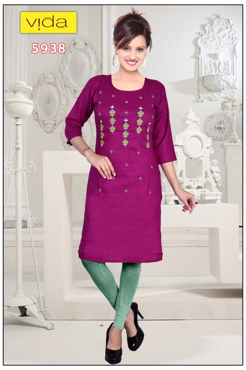 Vida Rayon Embroidered Kurta (5938) uploaded by Latitude Retail Private Limited on 6/4/2023