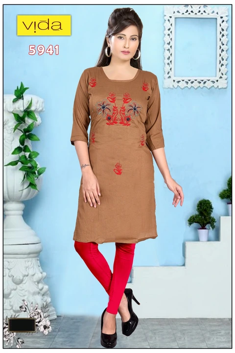 Vida Rayon Embroidered Kurta (5941) uploaded by Latitude Retail Private Limited on 6/4/2023