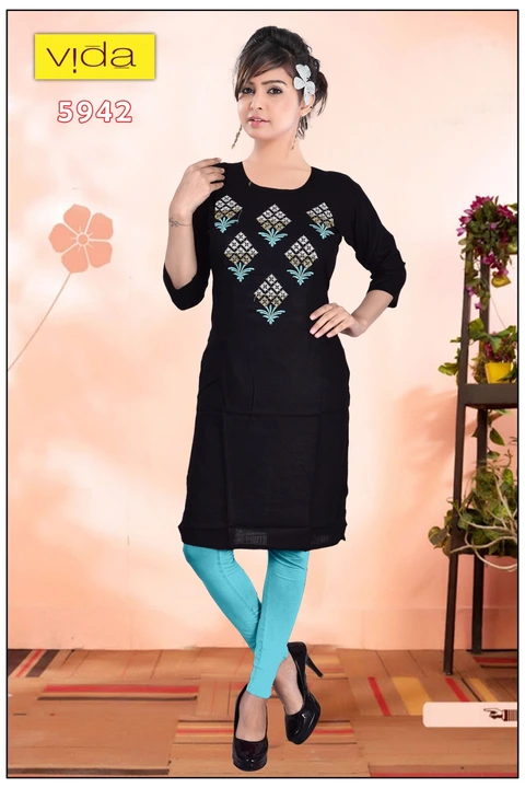 Vida Rayon Embroidered Kurta (5942) uploaded by Latitude Retail Private Limited on 6/4/2023