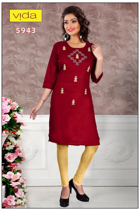 Vida Rayon Embroidered Kurta (5943) uploaded by Latitude Retail Private Limited on 5/29/2024