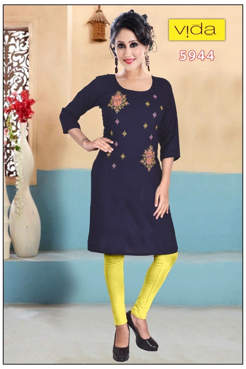 Vida Rayon Embroidered Kurta (5944) uploaded by Latitude Retail Private Limited on 5/29/2024
