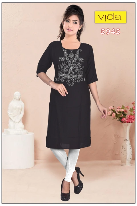Vida Rayon Embroidered Kurta (5945) uploaded by Latitude Retail Private Limited on 6/4/2023
