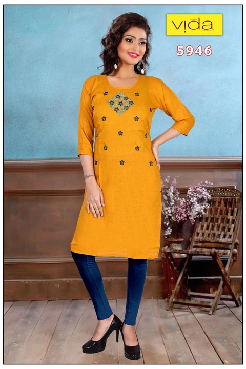 Vida Rayon Embroidered Kurta (5946) uploaded by Latitude Retail Private Limited on 6/4/2023