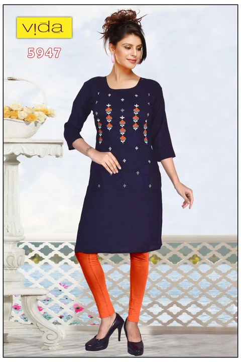 Vida Rayon Embroidered Kurta (5947) uploaded by Latitude Retail Private Limited on 6/4/2023