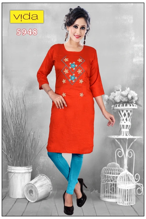 Vida Rayon Embroidered Kurta (5948) uploaded by Latitude Retail Private Limited on 6/4/2023