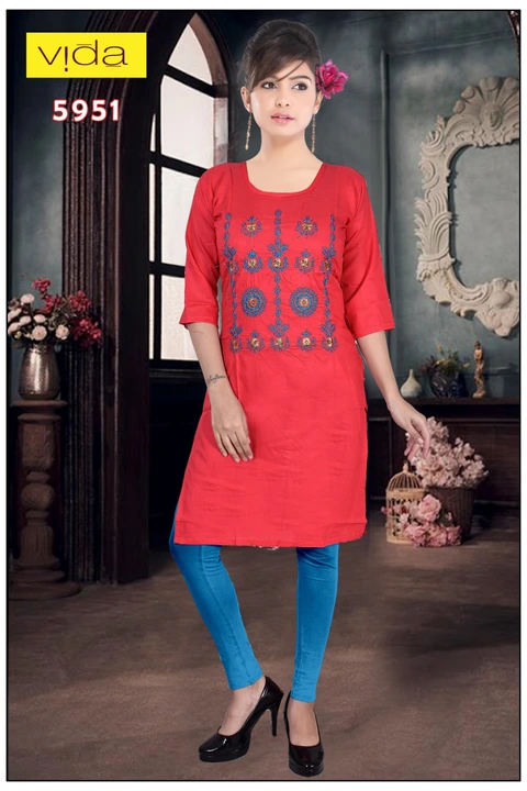 Vida Rayon Embroidered Kurta (5951) uploaded by Latitude Retail Private Limited on 6/4/2023
