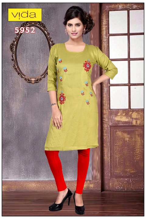 Vida Rayon Embroidered Kurta (5952) uploaded by Latitude Retail Private Limited on 6/4/2023
