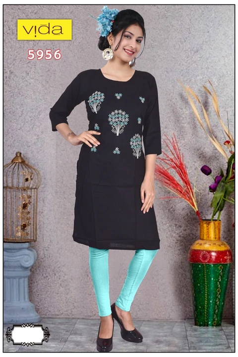 Vida Rayon Embroidered Kurta (5956) uploaded by Latitude Retail Private Limited on 6/4/2023