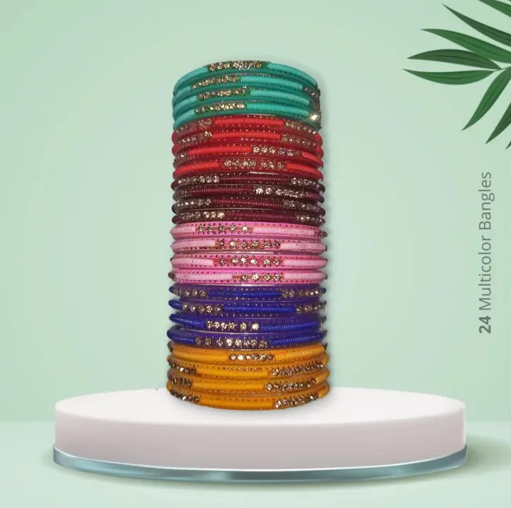 Multicolored bangles (pack of 24) uploaded by mukul Enterprises on 6/4/2023