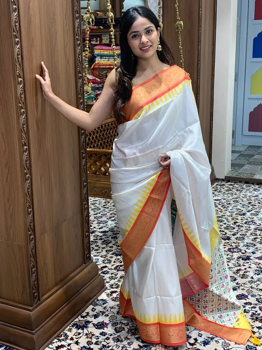 Pooja wearing saree uploaded by VARDHAK COLLECTION  on 6/4/2023