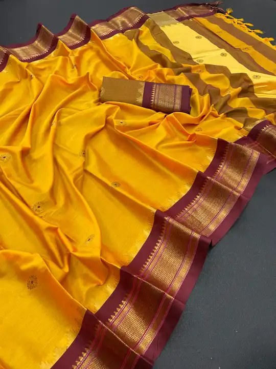 Cotton silk gold saree uploaded by VARDHAK COLLECTION  on 6/4/2023