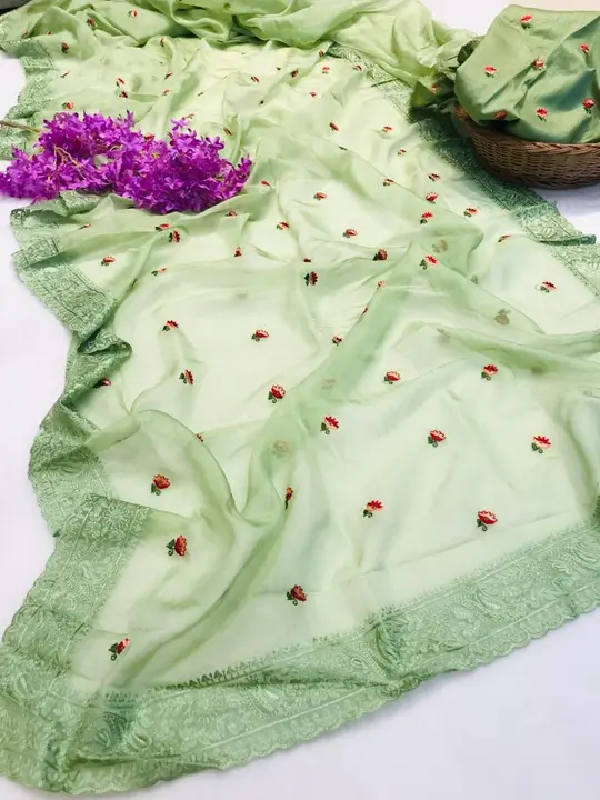 Soft pure organza silk saree  uploaded by VARDHAK COLLECTION  on 6/4/2023