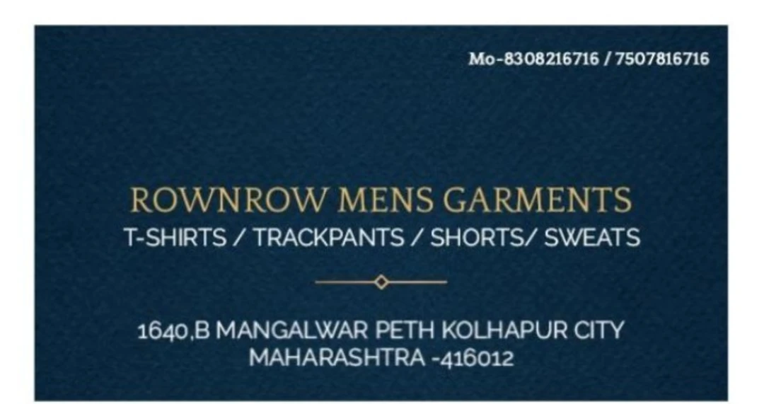 Post image ROWNROW MENS GARMENTS has updated their profile picture.