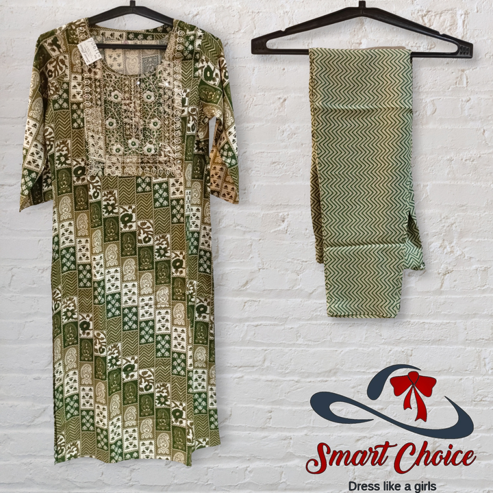 Digital print kurti neck work with pant and Duppta  uploaded by Smart choice on 6/4/2023