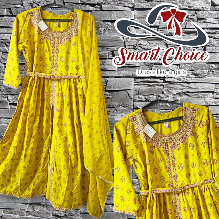 Yellow mustard front open kurti set with belt uploaded by business on 6/4/2023