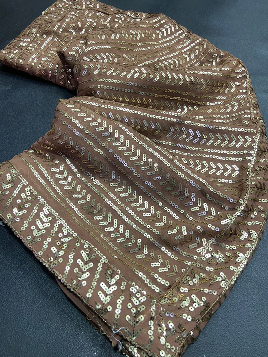 Pure Georrgte Sequnce Saree With sequnce Lace Border uploaded by Fatema Fashion on 6/4/2023