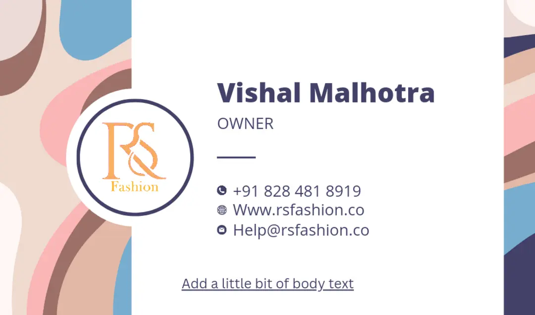 Visiting card store images of Rs fashion