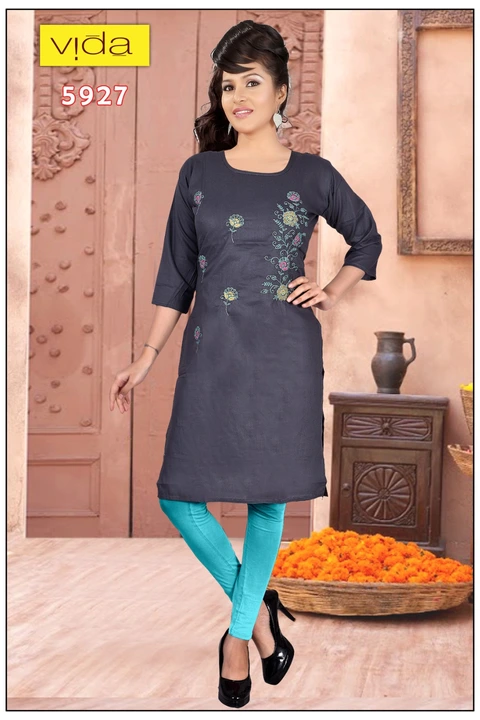 Vida Rayon Embroidered Kurta (5927) uploaded by Latitude Retail Private Limited on 6/4/2023