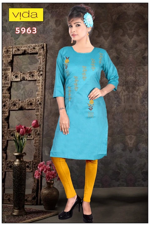 Vida Rayon Embroidered Kurta (5963) uploaded by Latitude Retail Private Limited on 6/4/2023