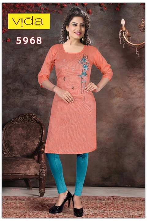 Vida Rayon Embroidered Kurta (5968) uploaded by Latitude Retail Private Limited on 6/4/2023
