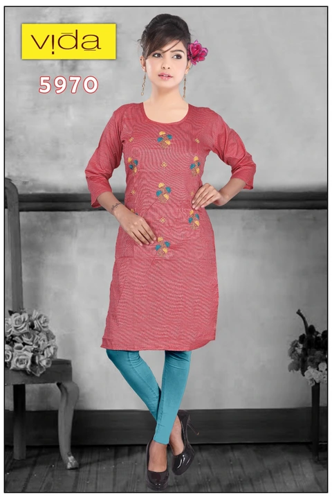 Vida Rayon Embroidered Kurta (5970) uploaded by Latitude Retail Private Limited on 6/4/2023