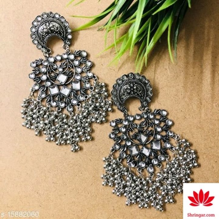 Post image 300
Catalog Name:*Allure Fancy Earrings*
Base Metal: German Silver
Plating: Oxidised Silver
Stone Type: Artificial Stones &amp; Beads
Sizing: Non-Adjustable
Type: Jhumkhas
Dispatch: 2-3 Days
