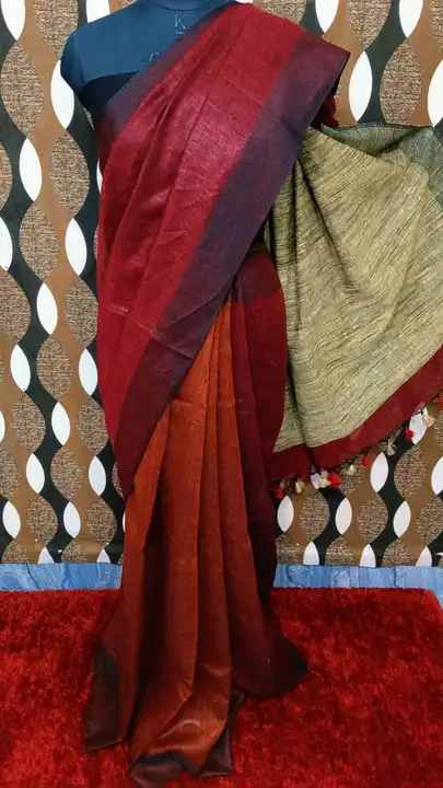 Pure linen yarn dye saree  uploaded by SHADAB TEXTILE on 6/4/2023