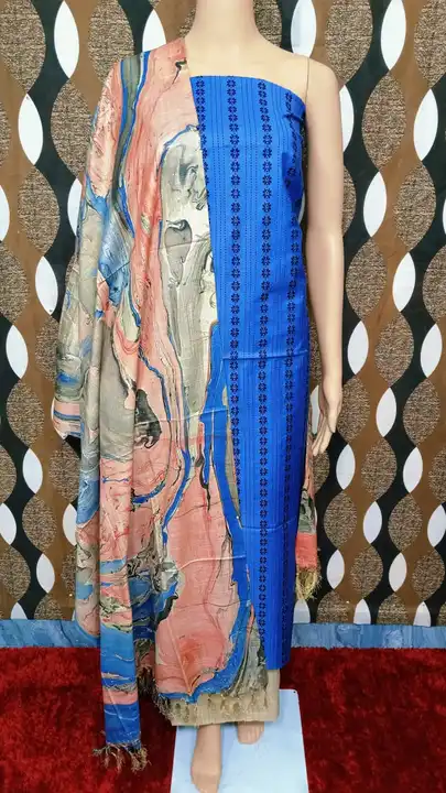Semi silk printed dress materials  uploaded by SHADAB TEXTILE on 6/4/2023
