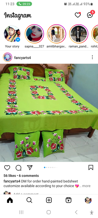 Fashion bed seet Bedsheets hand paintings uploaded by Kashyap art on 6/5/2023