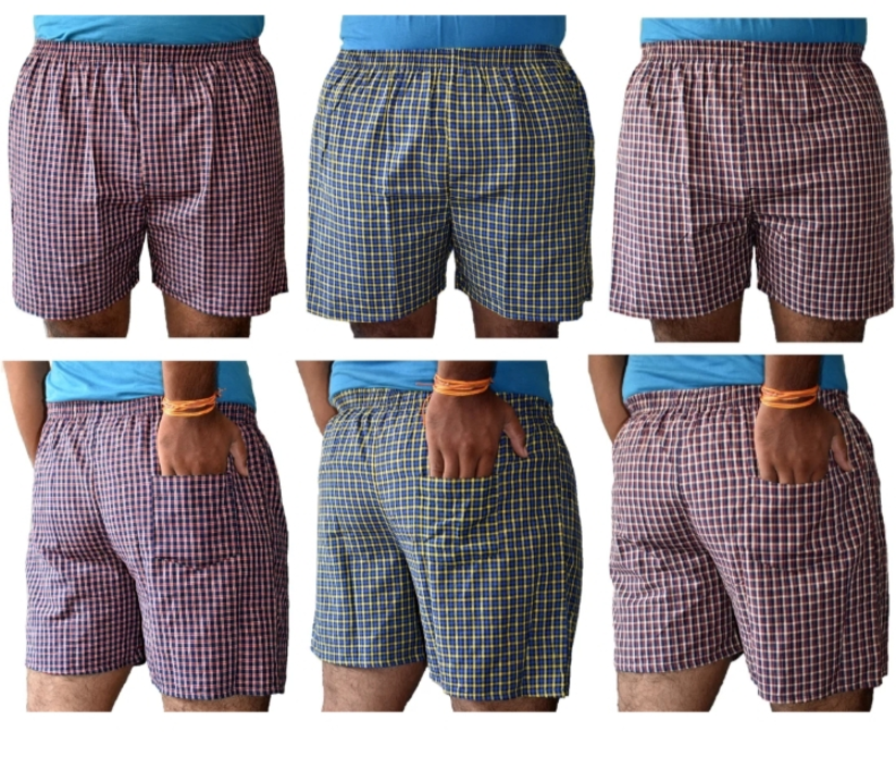 Post image Cotton check boxer shorts pant 
Relax wear