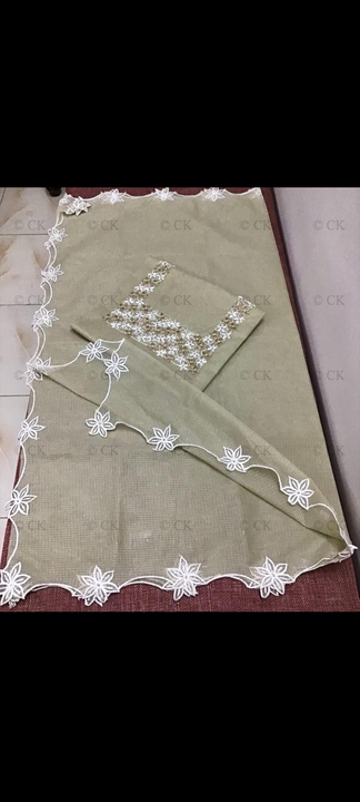 Kota Doria suits embroidery work and cut work design uploaded by RB fashion group on 6/5/2023