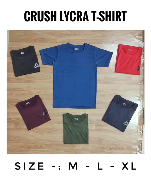 Crush lycra t shirt havy uploaded by SHREE VIMAL GARMENTS on 6/5/2023